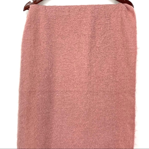 Solid Blush Pink Plush Fuzzy Blanket Scarf With Fringe By Renee’s NY New Nwot - Picture 3 of 8